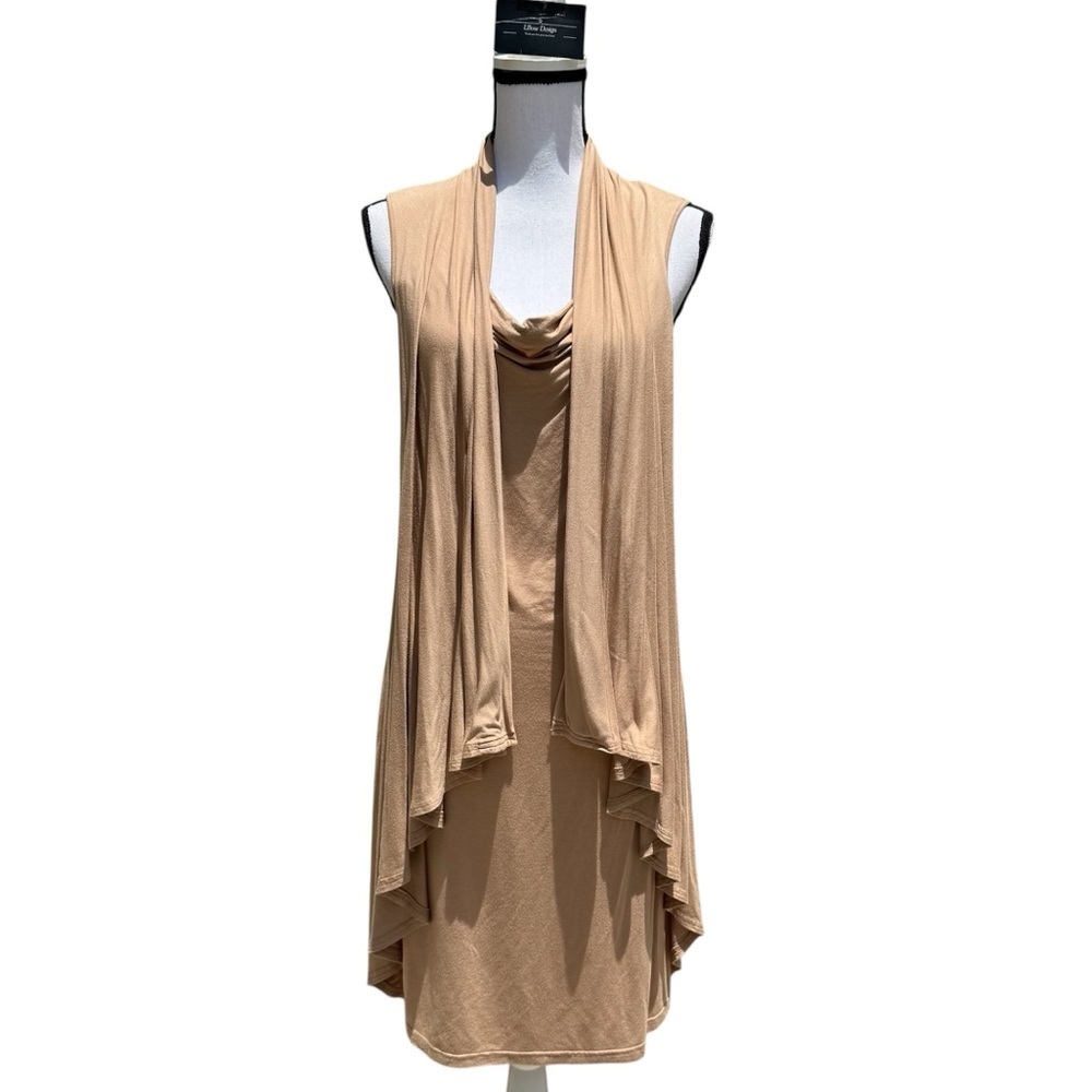 Calvin Klein Sheath Dress with Waterfall front panel. Size 6